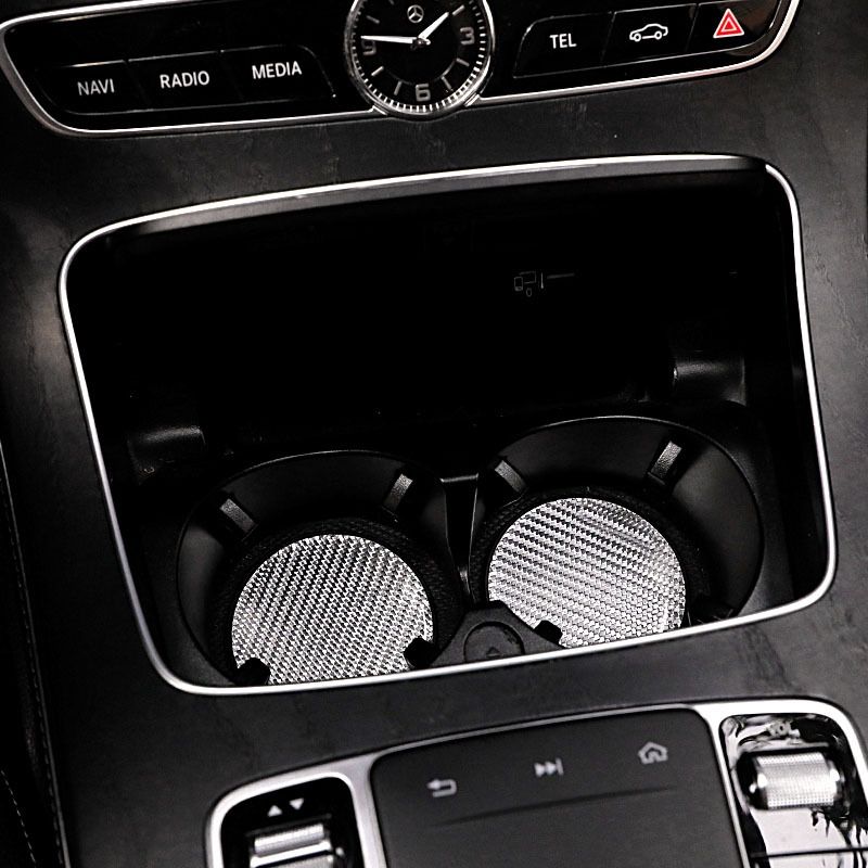 Qusart AM2419 Carbon Fiber Car Cup Holder Phone Mount - Universal Auto Accessories